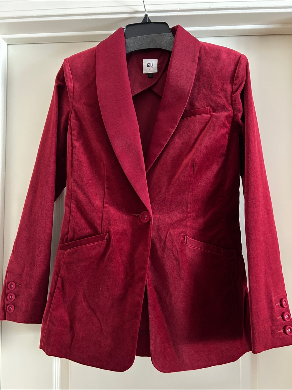 CAbi Red Velvet Blazer Jacket - Women's